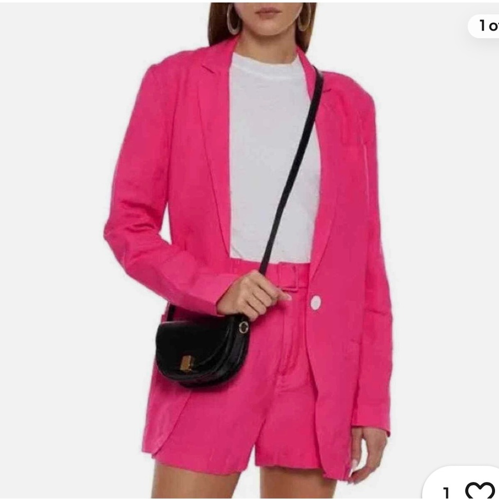 Solid & Striped Pink Linen Blend Blazer XS